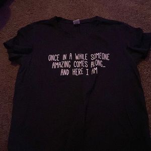 Black T-shirt. Brand: Amazon Size: M